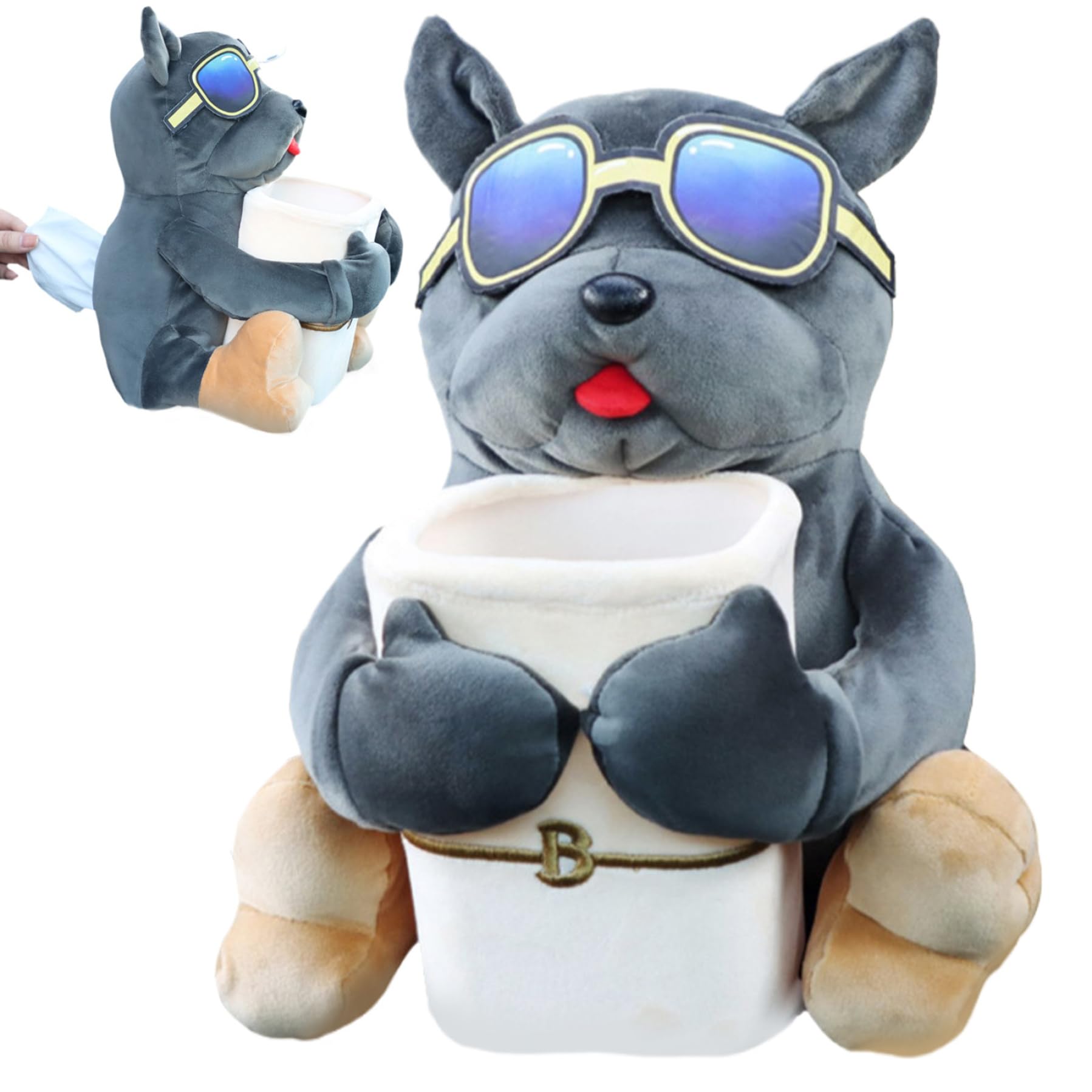Autostiefelbeutel, Auto Mülleimer mit Gewebehalter 2 in 1 Plüschhund Armlehnen Auto Tissue Box mit zwei Befestigungsbändern süße 10.6x13in dekorative Gewebespender für Auto Autostiefelbeutel, Auto Mülleimer mit Gewebehalter 2 in 1 Plüschhund Armlehnen Auto Tissue Box mit zwei Befestigungsbändern süße 10.6x13in dekorative Gewebespender für Auto von Hilai