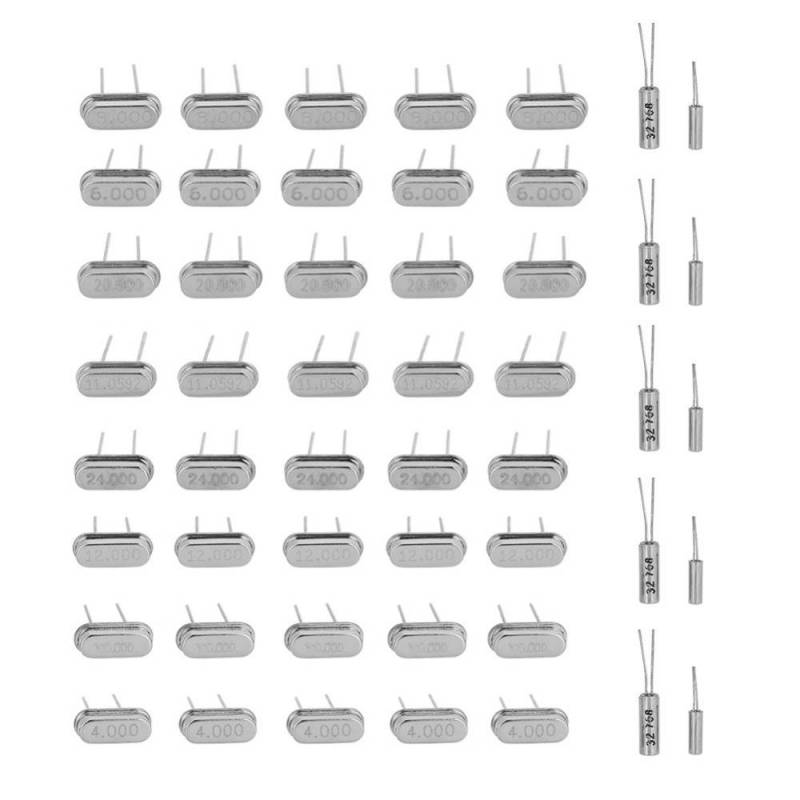 50 Stück 10 Wert Quarzkristalloszillator 32,768 kHz -24 MHz DIY Kristall Resonatoren Sortiment Kit sortiert Set von Hilitand