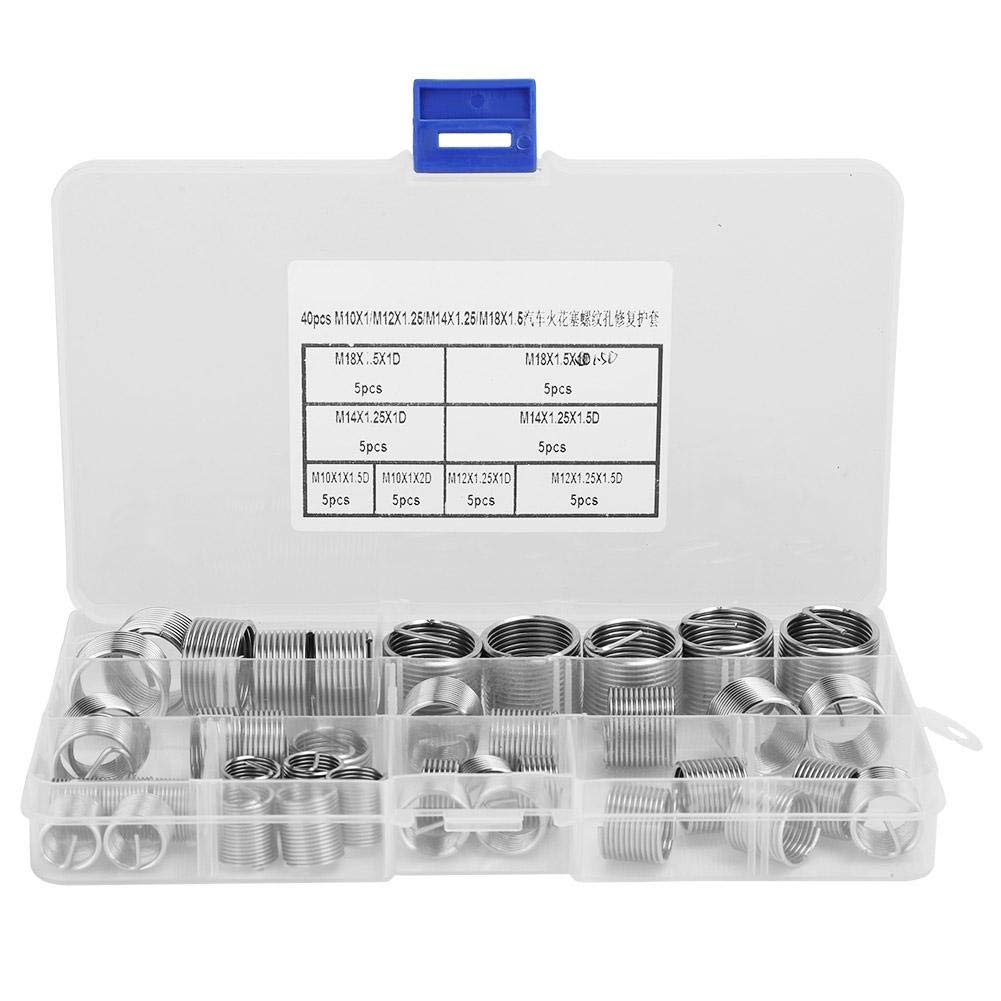 Gewindereparatur-Kit Gewindehülse Schraubengewinde-Reparatursatz Kolbenzylinder Edelstahl-Einfädelhülsen-Kit, Zylinder von Hilitand
