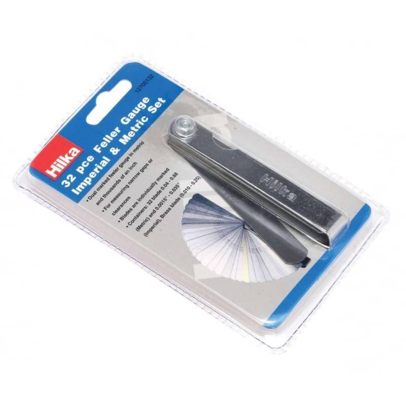 Hilka Tools 12700132 Fühlerlehre-Set, Zoll- und metrisch, 32 Stück von Hilka Tools