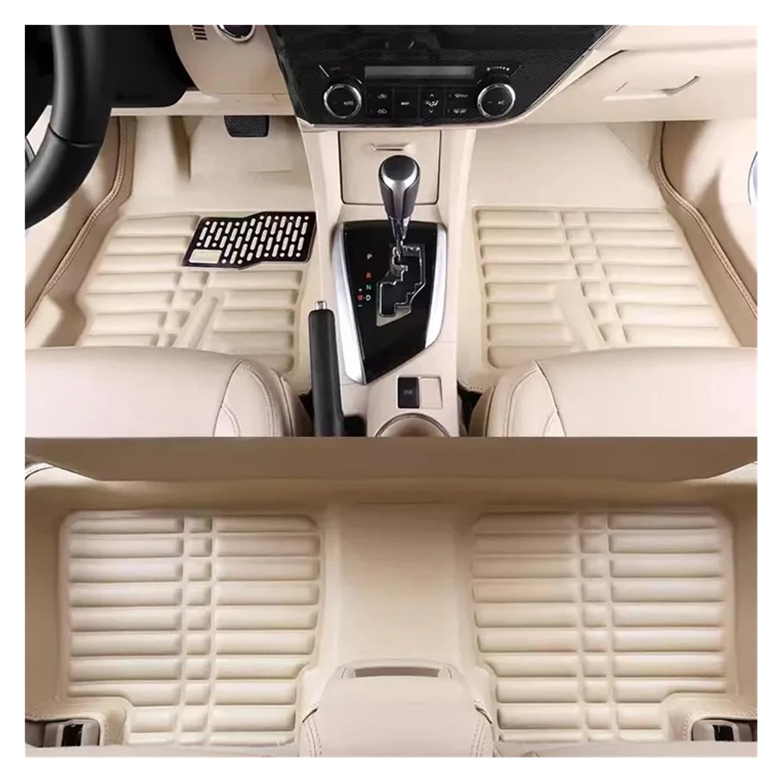Autofußmatten Für BYD Für Dolphin 2021~2024 2022 2023 Bodenmatte Fußteile Leder Panel Liner Pad Innenzubehör LHD Automatte Leder Fußmatten Autoteppich(Beige) von Himwqfuh