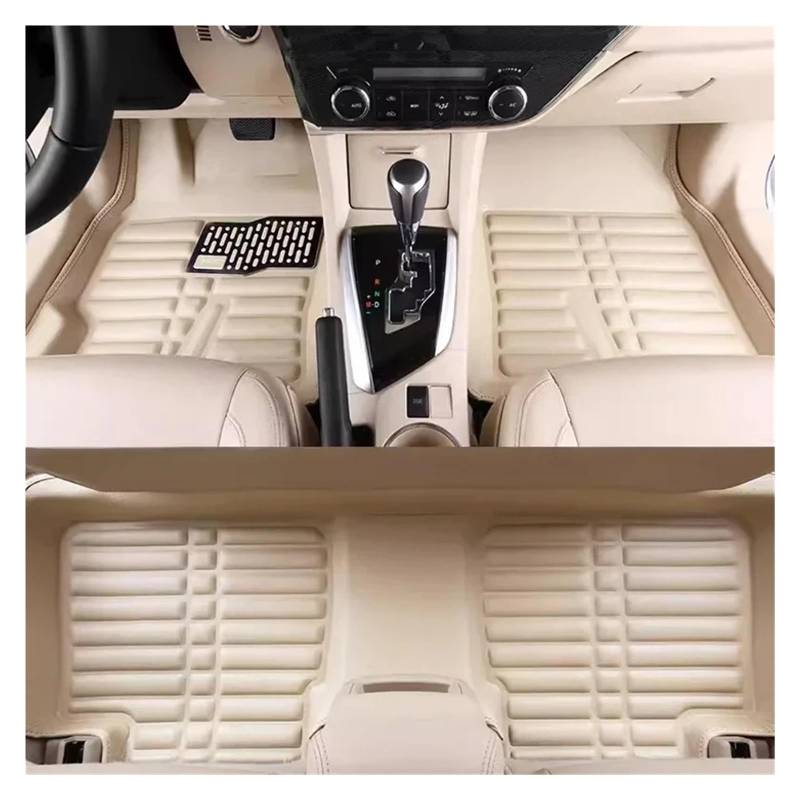 Autofußmatten Für BYD Für Dolphin 2021~2024 2022 2023 Bodenmatte Fußteile Leder Panel Liner Pad Innenzubehör LHD Automatte Leder Fußmatten Autoteppich(Beige) von Himwqfuh