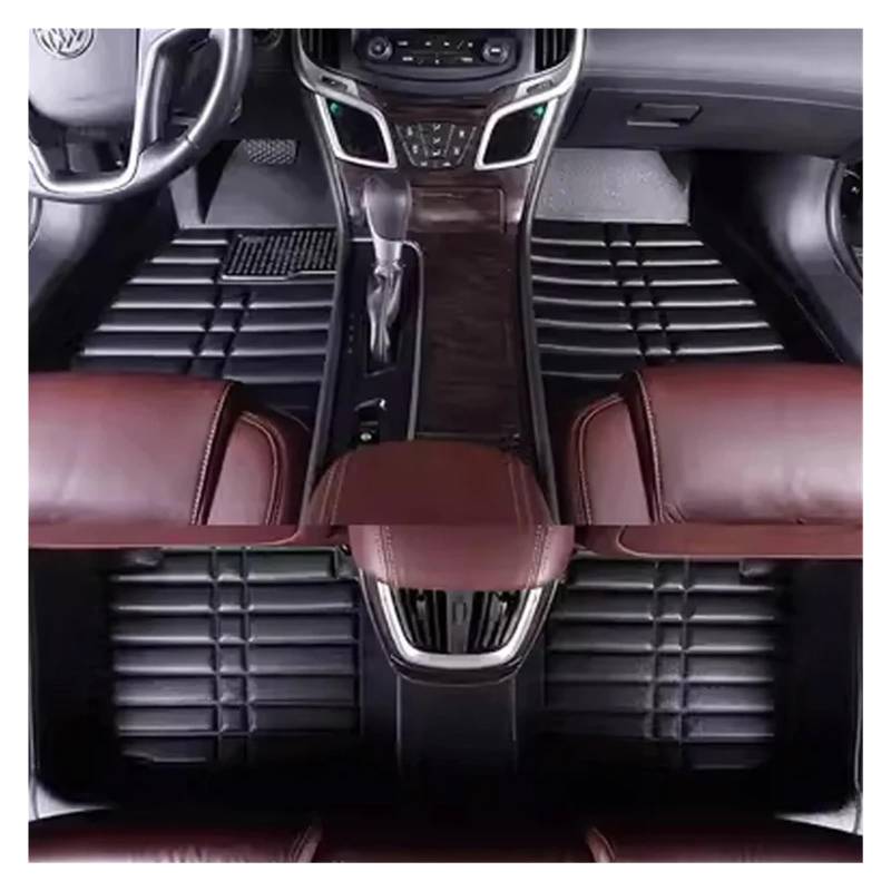 Autofußmatten Für BYD Für Dolphin 2021~2024 2022 2023 Bodenmatte Fußteile Leder Panel Liner Pad Innenzubehör LHD Automatte Leder Fußmatten Autoteppich(Black) von Himwqfuh