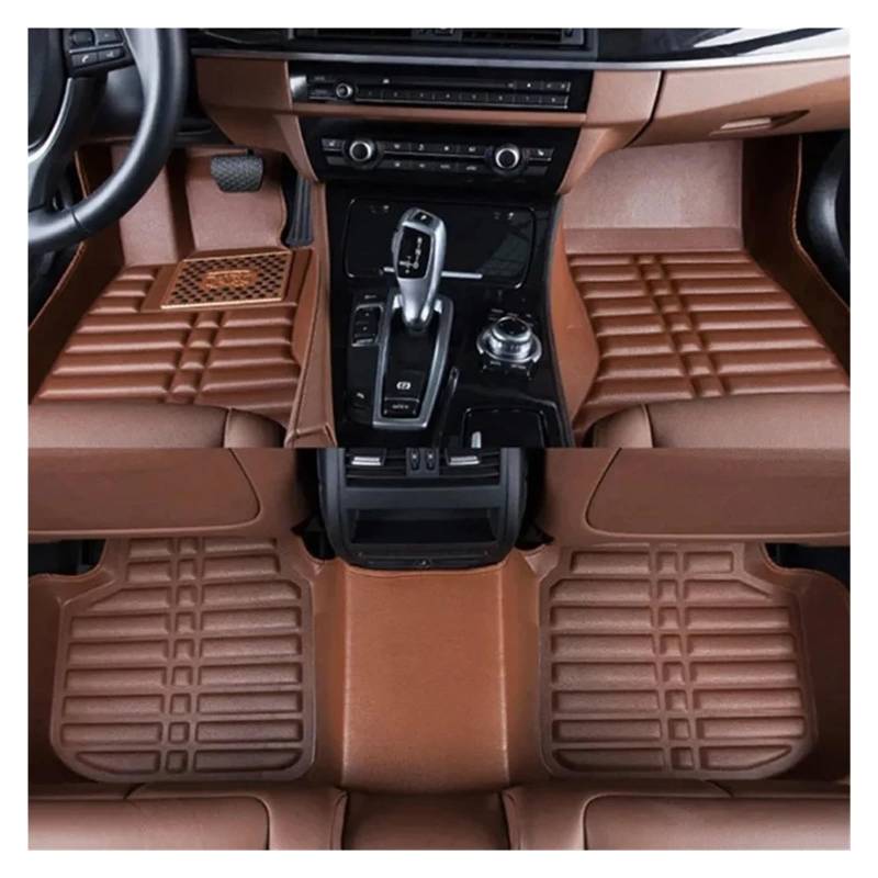 Autofußmatten Für BYD Für Dolphin 2021~2024 2022 2023 Bodenmatte Fußteile Leder Panel Liner Pad Innenzubehör LHD Automatte Leder Fußmatten Autoteppich(Brown) von Himwqfuh