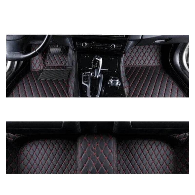 Autofußmatten Für Citroen Für C5 Für Cross Für Tourer Für X7 Für Tourer RD TD 2008~2018 Anti-Schmutz-Pad FußmatteTapetes para Automovil Auto LHD Auto Bodenmatte Fußmatten Autoteppich(Black red) von Himwqfuh