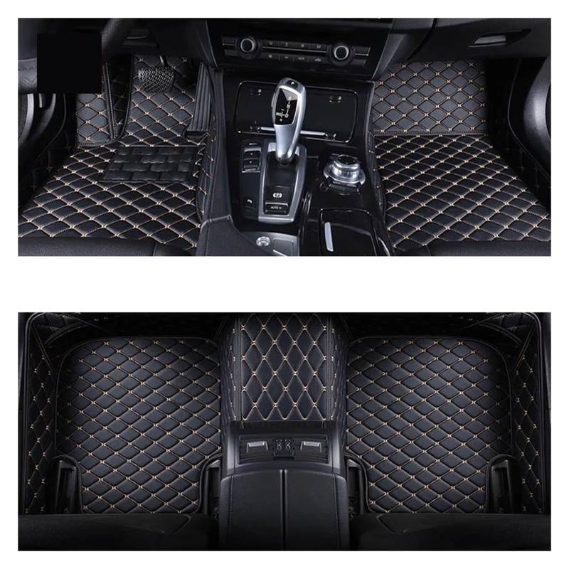 Autofußmatten Für Ford Für F150 Für F 150 2009-2014 2 Türen Auto Teppiche Fuß Coche Zubehör Auto Fußmatten Fußmatten Autoteppich(Black Beige) von Himwqfuh