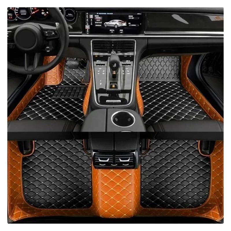 Autofußmatten Für MG Für EZS 2019-2023 Innenraum Autozubehör Spleißfarbe Auto Bodenmatte Fußmatten Autoteppich(Black orange 5seat) von Himwqfuh