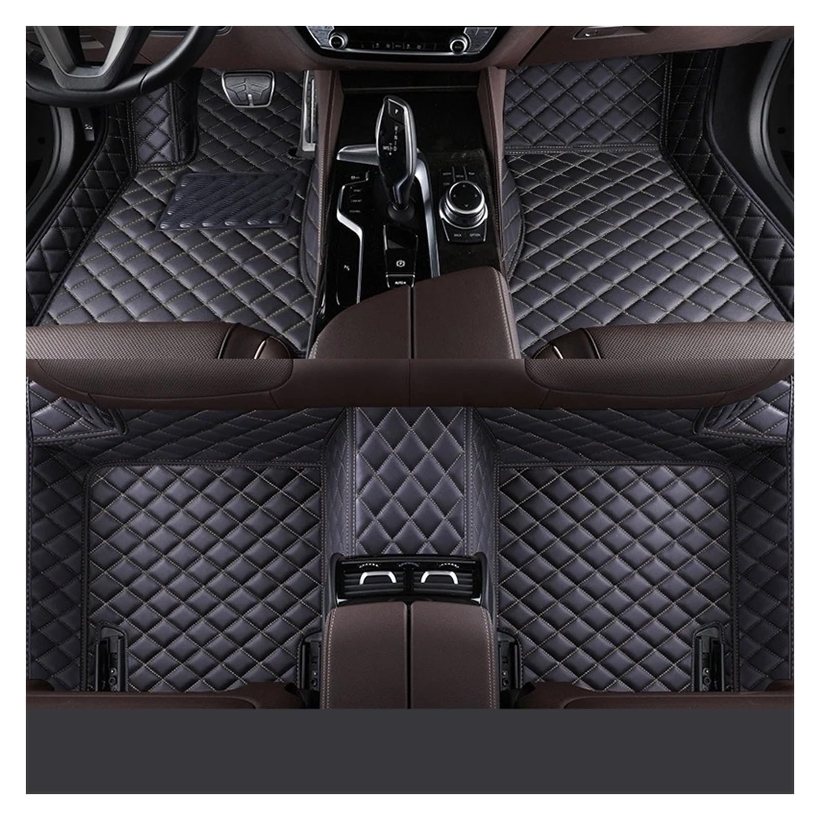 Autofußmatten Für MINI Alle Modelle Für ONE R52 Für Cooper R56 Für Paceman Für Clubman Für Countryman Innenausstattung Auto-Fußmatten Fußmatten Autoteppich(Black beige) von Himwqfuh