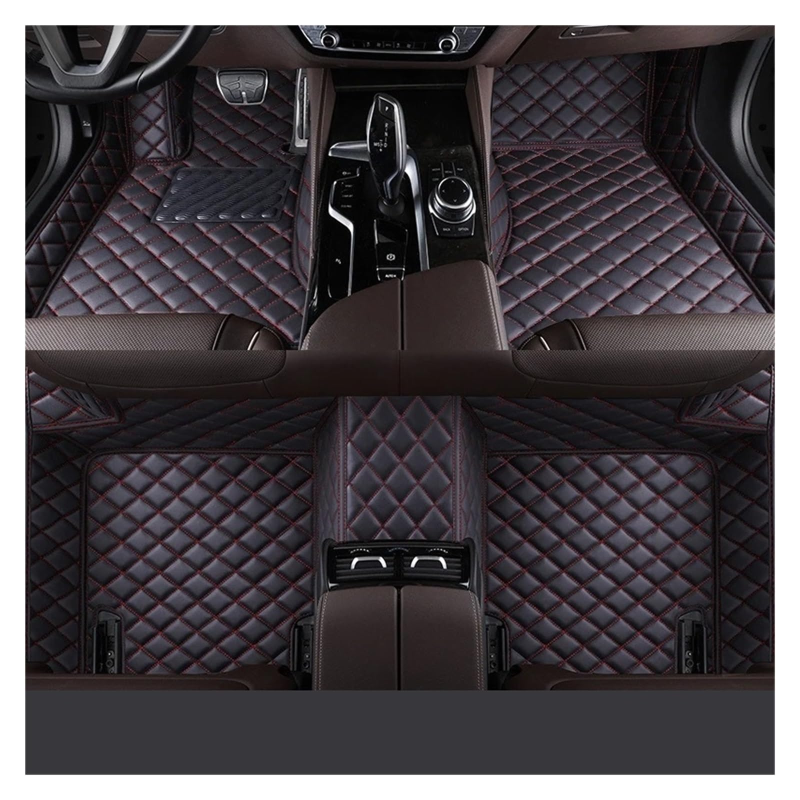 Autofußmatten Für MINI Alle Modelle Für ONE R52 Für Cooper R56 Für Paceman Für Clubman Für Countryman Innenausstattung Auto-Fußmatten Fußmatten Autoteppich(Black red) von Himwqfuh