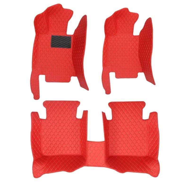 Autofußmatten Für Opel Für Zafira B A05 2005~2014 5-Sitzer-Auto-Bodenmatte Accesorios para Auto Tapis De Sol Auto-Fußmatten Boden Auto-Auto-Fußmatten Fußmatten Autoteppich(3PC Set-Red,Left Hand driv von Himwqfuh
