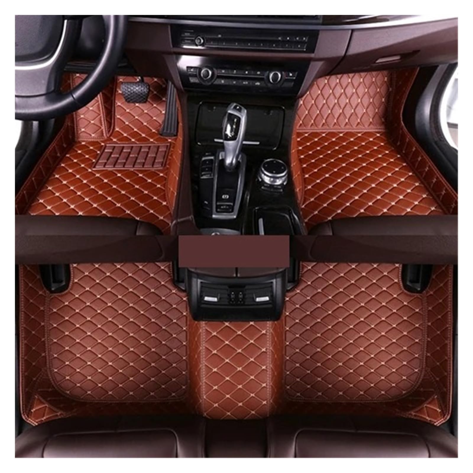 Autofußmatten Für Toyota Für Sienna Für Eight Für SEAT 2011 2012 2013 2014 2015 2016 Auto-Fußpolster Auto-Teppichabdeckung Auto-Fußmatten Fußmatten Autoteppich(Brown) von Himwqfuh