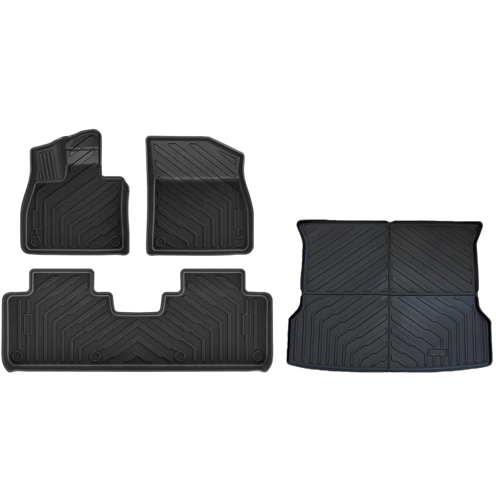 Autofußmatten Für Xpeng G6 Auto-Fußmatten Und Kofferraumwanne TPE 3D Für Xiaopeng Fußmatte Wasserdicht Geruchlos Tablett-Set Schwarz Fußmatten Autoteppich(4PCS Set) von Himwqfuh