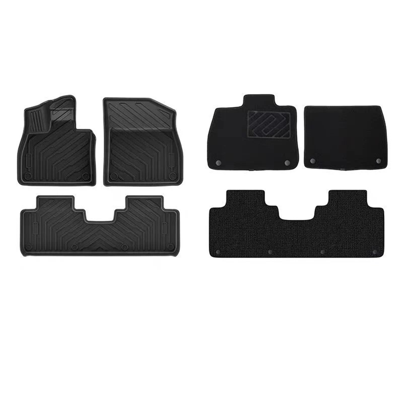 Autofußmatten Für Xpeng G6 Auto-Fußmatten Und Kofferraumwanne TPE 3D Für Xiaopeng Fußmatte Wasserdicht Geruchlos Tablett-Set Schwarz Fußmatten Autoteppich(6PCS Blanket Set) von Himwqfuh