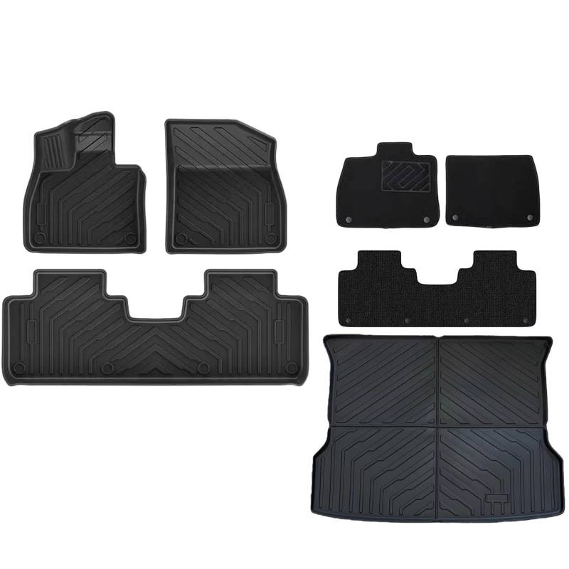 Autofußmatten Für Xpeng G6 Auto-Fußmatten Und Kofferraumwanne TPE 3D Für Xiaopeng Fußmatte Wasserdicht Geruchlos Tablett-Set Schwarz Fußmatten Autoteppich(7PCS Blanket Set) von Himwqfuh