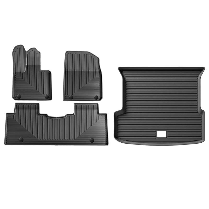 Autofußmatten Für Xpeng G9 2022-2025 TPE-Fußmatten Und Cargo-Liner Allwetter-Bodenmatten Kofferraummatte TPE Strapazierfähig Wasserdicht Fußmatten Autoteppich(4PCS Set) von Himwqfuh