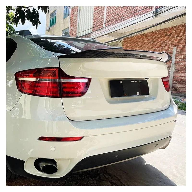 Heckspoiler Für X6 E71 E72 2008 09 10 11 12 13 2014 Bodykit Auto Heckklappe Boot Ducktail Spoiler Flügel Schwarz Carbon Zubehör Teil Heckspoiler Lippe(Carbon Printing) von Himwqfuh