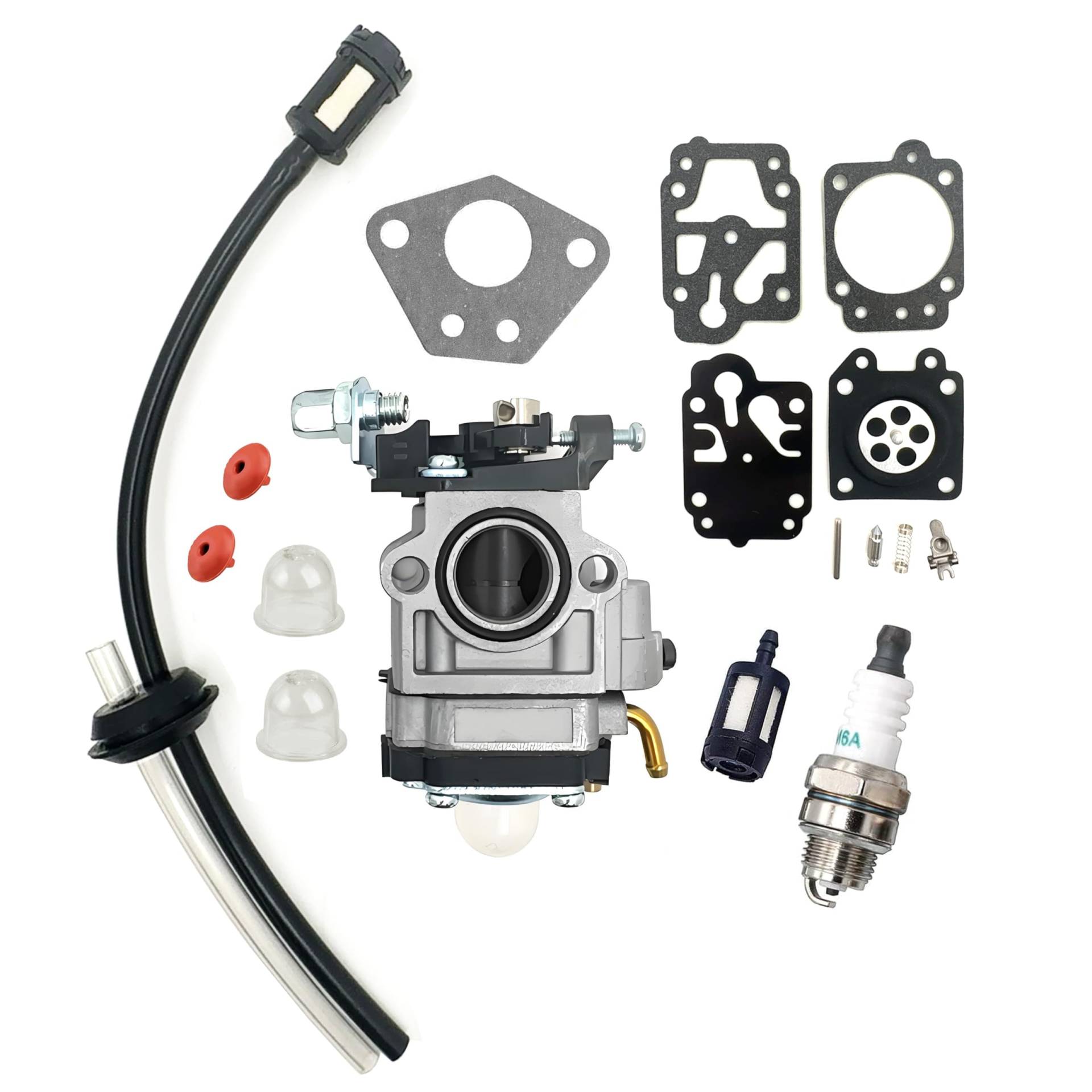 Hippotech Vergaser für Motorsense 52 cc 43 cc 49 cc mit Reparaturset/Wiederaufbau von Vergaser, Zündkerze und Benzinfilter Hippotech Vergaser für Motorsense 52 cc 43 cc 49 cc mit Reparaturset/Wiederaufbau von Vergaser, Zündkerze und Benzinfilter von Hippotech