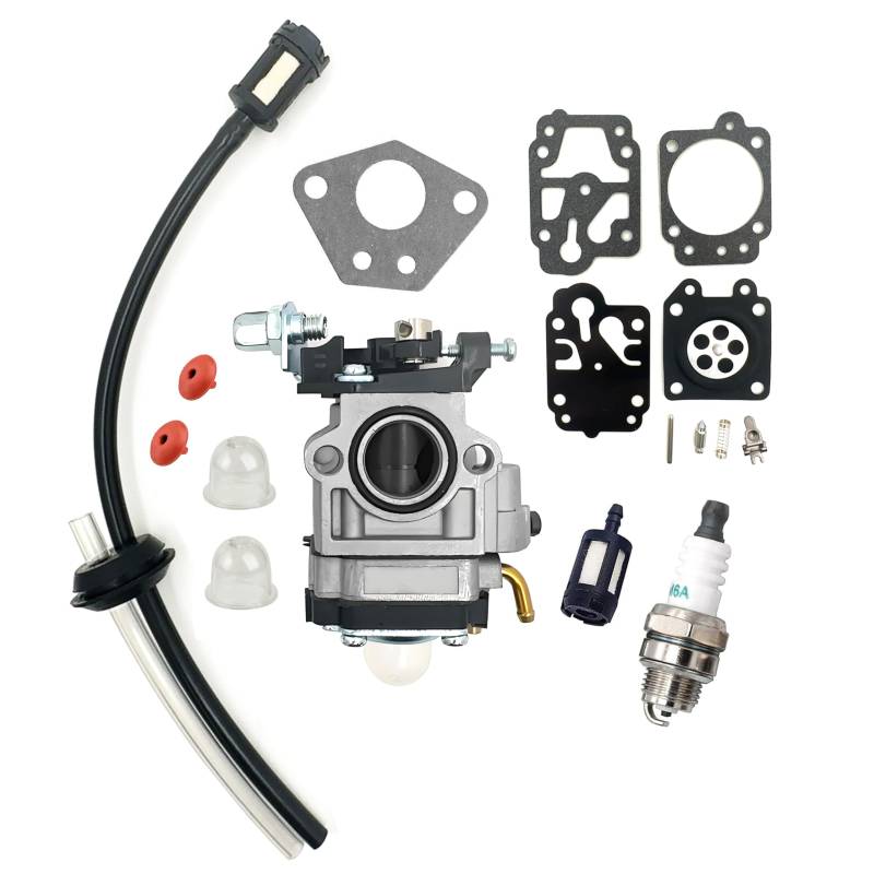 Hippotech Vergaser für Motorsense 52 cc 43 cc 49 cc mit Reparaturset/Wiederaufbau von Vergaser, Zündkerze und Benzinfilter von Hippotech