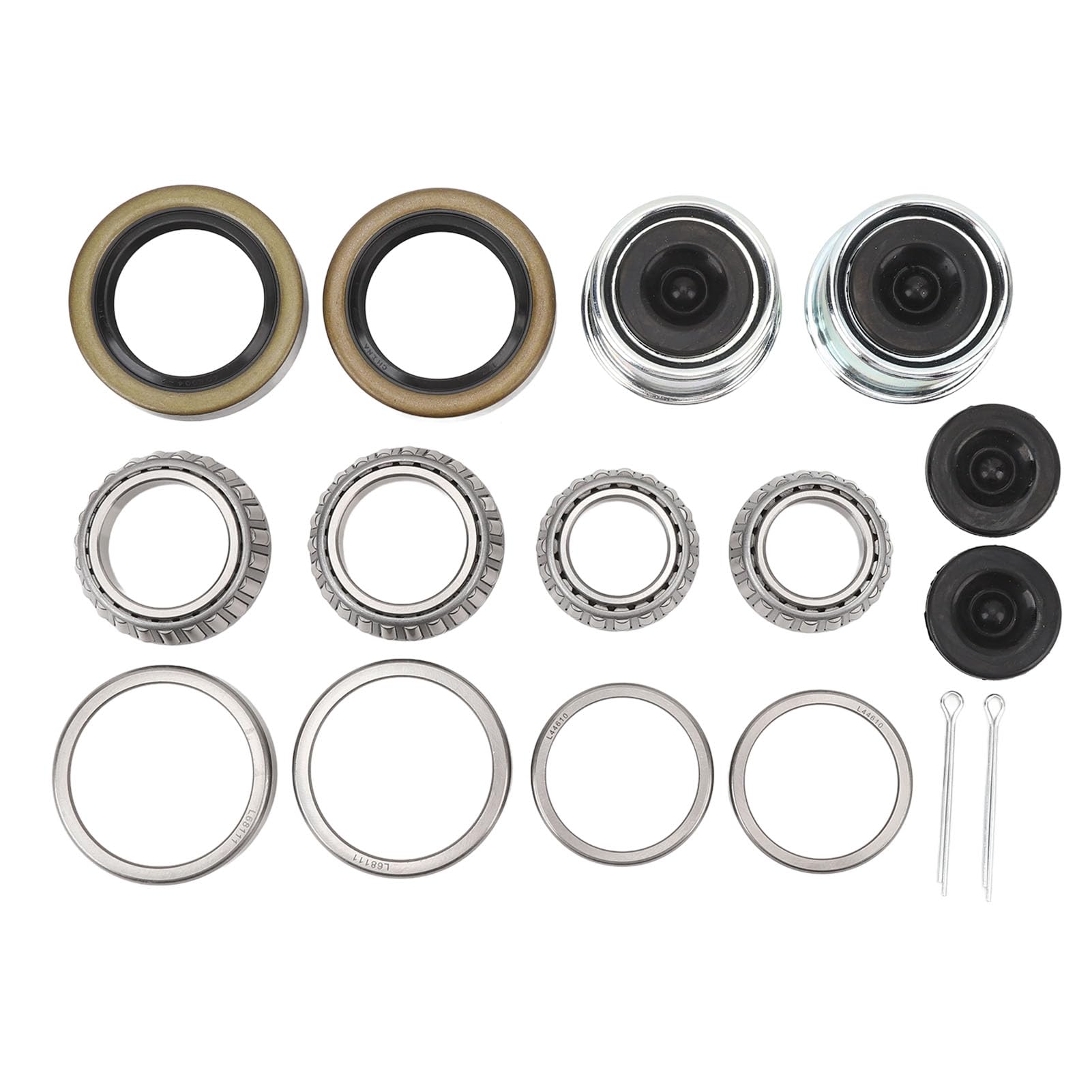 2-Pack L68149/L44649 Anhänger-Radlager-Kit für 1-1/16 bis 1-3/8 3500 Lb Achsen, Komplettes Set mit Dichtungen, Rennen und Staubkappen, Hochleistungsstahl-Legierungsbaubau 2-Pack L68149/L44649 Anhänger-Radlager-Kit für 1-1/16 bis 1-3/8 3500 Lb Achsen, Komplettes Set mit Dichtungen, Rennen und Staubkappen, Hochleistungsstahl-Legierungsbaubau von Hiraith