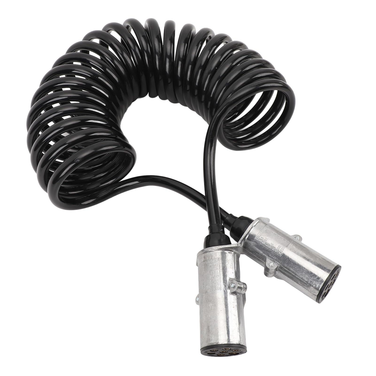 7-poliges Anhängerkabel, Robustes, Gewickeltes 7-poliges Stromkabel mit SAE J560-Stecker, Einfacher Anschluss, Stabil und Zuverlässig für Sattelzugmaschinen und Anhänger 7-poliges Anhängerkabel, Robustes, Gewickeltes 7-poliges Stromkabel mit SAE J560-Stecker, Einfacher Anschluss, Stabil und Zuverlässig für Sattelzugmaschinen und Anhänger von Hiraith