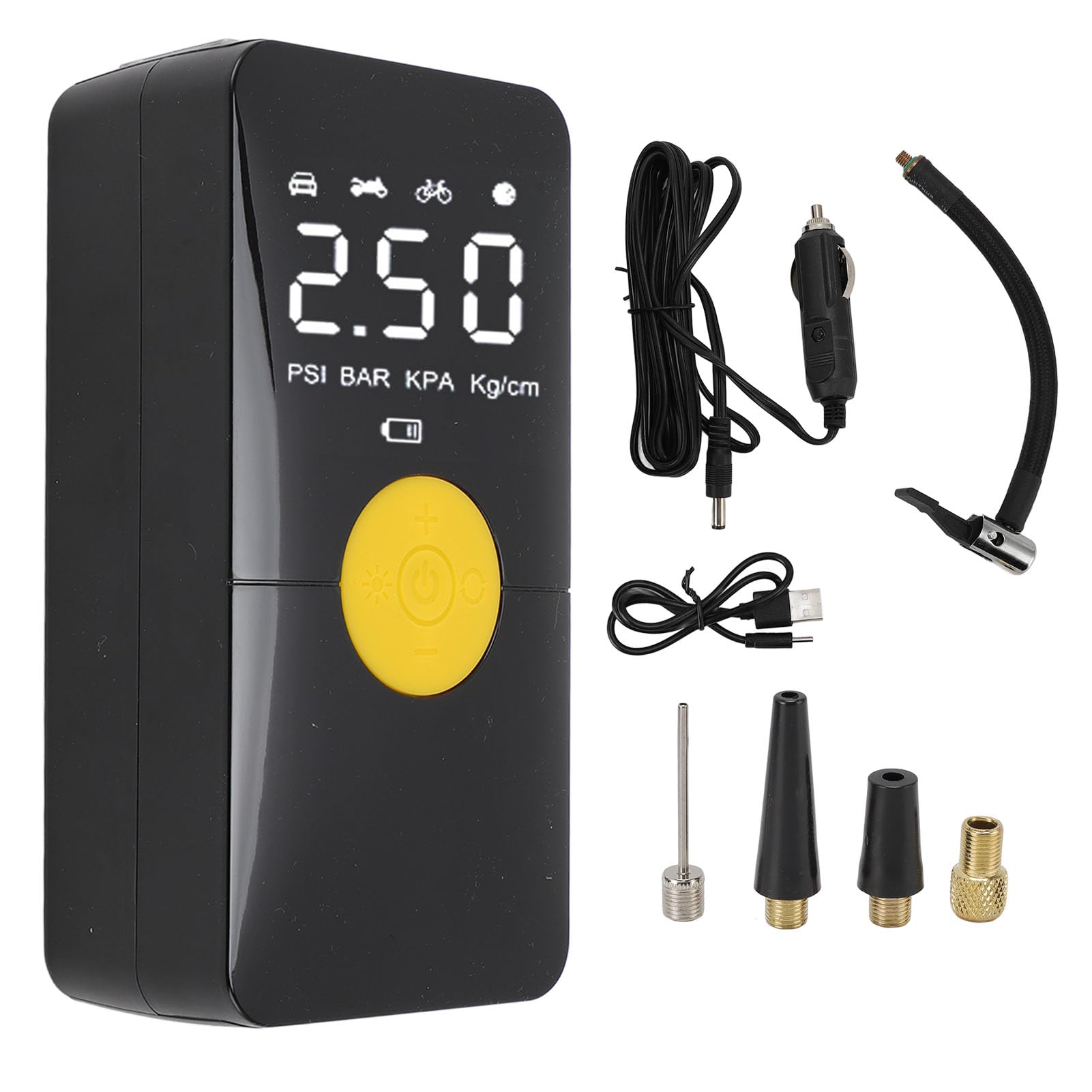 Hiraith 150psi Cordless Tire Inflator Tragbarer Luftkompressor - 4000 -mAh -Batterie, Digitaler Druckmessgerät, Auto -Absperrung, 4 Düsen für Auto, Fahrrad, Motorrad, Aufblasbares Bett, Hiraith 150psi Cordless Tire Inflator Tragbarer Luftkompressor - 4000 -mAh -Batterie, Digitaler Druckmessgerät, Auto -Absperrung, 4 Düsen für Auto, Fahrrad, Motorrad, Aufblasbares Bett, von Hiraith