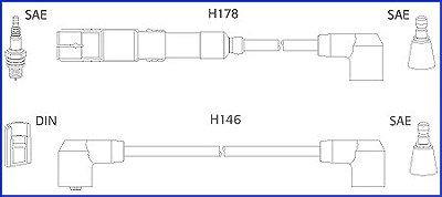 Hitachi Zündleitungssatz [Hersteller-Nr. 134755] für Mercedes-Benz von Hitachi