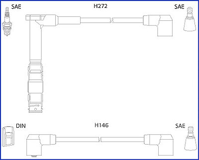 Hitachi Zündleitungssatz [Hersteller-Nr. 134777] für Mercedes-Benz von Hitachi