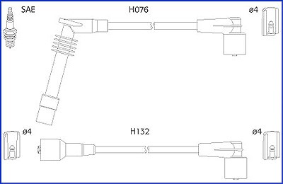 Hitachi Zündleitungssatz [Hersteller-Nr. 134246] für Opel von Hitachi