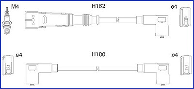 Hitachi Zündleitungssatz [Hersteller-Nr. 134711] für Seat, VW von Hitachi