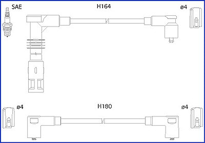Hitachi Zündleitungssatz [Hersteller-Nr. 134700] für Seat, VW von Hitachi