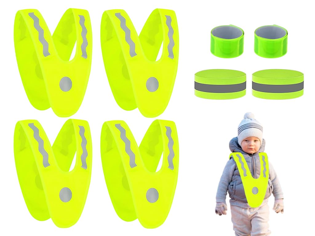 Hitopin Leichte Warnweste Kinder, 4 Stücke Warnweste Kinder mit 4 Reflektorband, V-Form Leichte Kinderwarnweste, Warnschutzweste Kinder, Sicherheitsweste für Kinder, für Kinder, Laufen, Radfahren Hitopin Leichte Warnweste Kinder, 4 Stücke Warnweste Kinder mit 4 Reflektorband, V-Form Leichte Kinderwarnweste, Warnschutzweste Kinder, Sicherheitsweste für Kinder, für Kinder, Laufen, Radfahren von Hitopin
