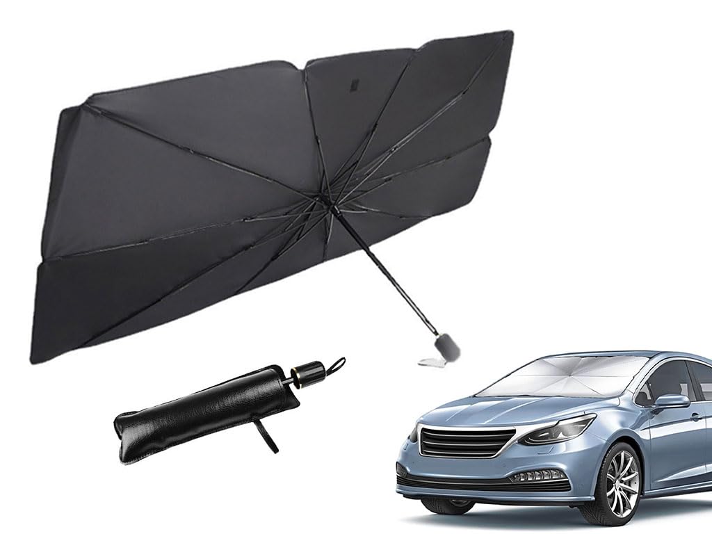 Hitopin Sonnenschutz Auto Frontscheibe, Auto Windschutzscheibe Sonnenschutz Regenschir, Faltbarer UV-Schutz Auto Sonnenschirm, für die Windschutzscheibe für die Meisten Autos von Hitopin