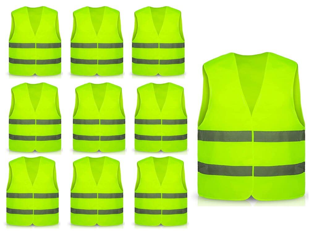 Hitopin Warnweste, 10PCS Sicherheitswesten, Gelb Sicherheitsweste, Auto Reflektorweste, Reflektierenden Streifen Weste, Neon gelb Reflektierend Warnweste, für Fahrern, Arbeitskräften, Erwachsene Hitopin Warnweste, 10PCS Sicherheitswesten, Gelb Sicherheitsweste, Auto Reflektorweste, Reflektierenden Streifen Weste, Neon gelb Reflektierend Warnweste, für Fahrern, Arbeitskräften, Erwachsene von Hitopin
