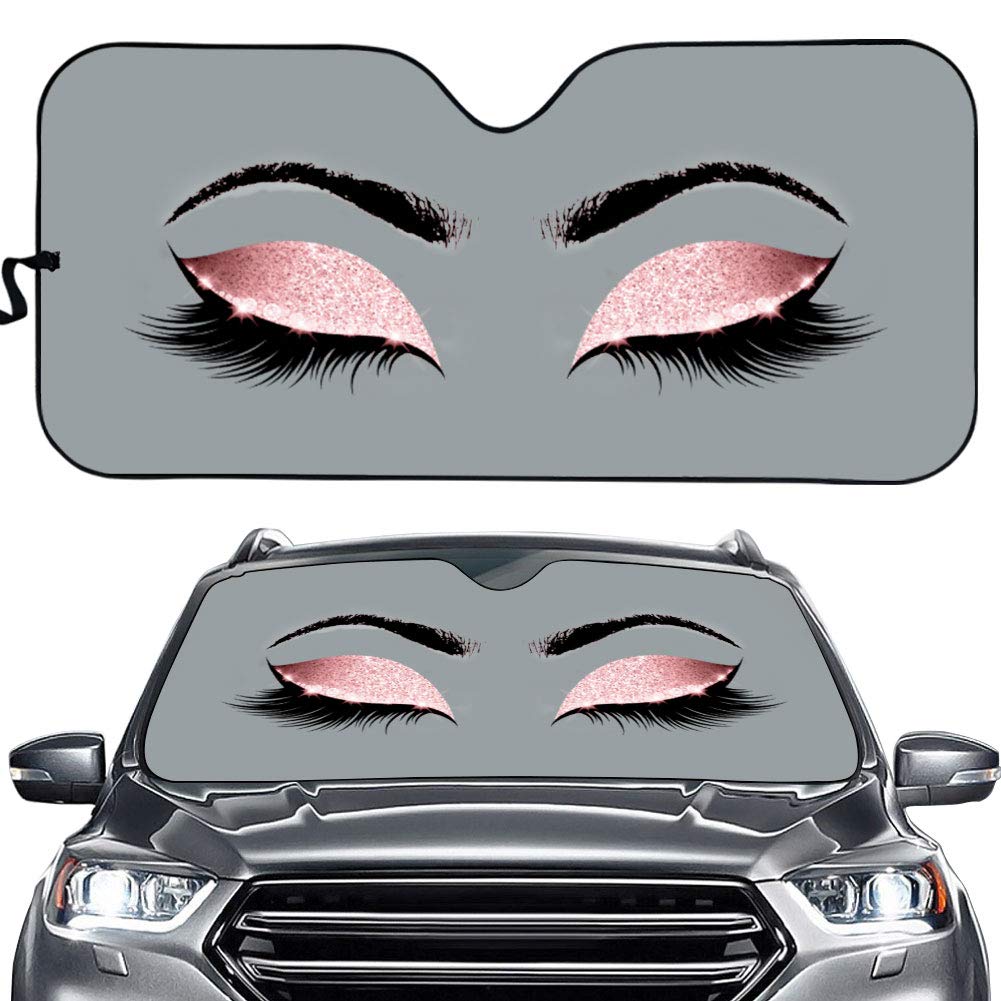 Hixingo Auto Frontscheibe, Sonnenschutz für Windschutzscheibe, UV-Schutz Frontscheibenabdeckung, 3D Augen Drucken Faltbares Design Auto Sonnenschutz, für meisten Autos (Grau) von Hixingo