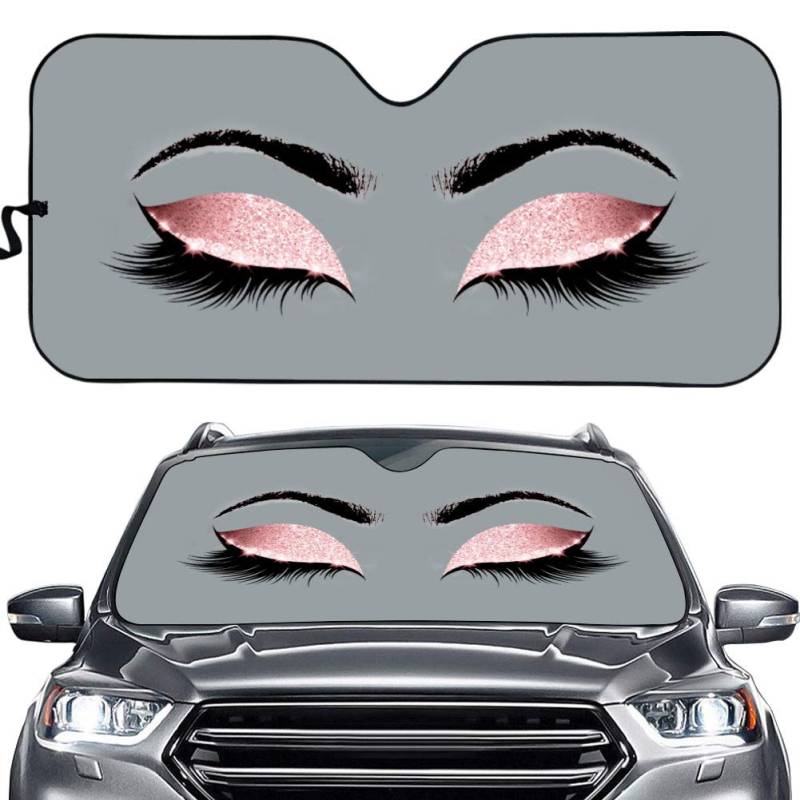 Hixingo Auto Frontscheibe, Sonnenschutz für Windschutzscheibe, UV-Schutz Frontscheibenabdeckung, 3D Augen Drucken Faltbares Design Auto Sonnenschutz, für meisten Autos (Grau) von Hixingo