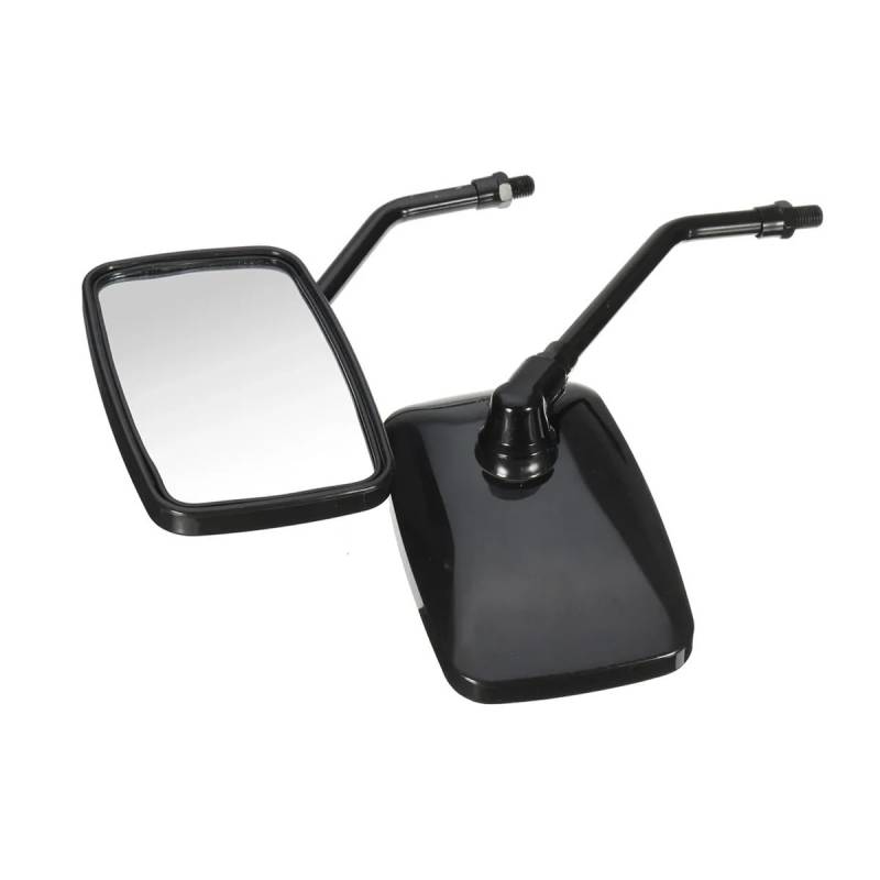 1 Paar 10MM Universal Motorrad Rückansicht Spiegel Gewinde Rechteck Rearview Außenspiegel Für Motorrad Roller ATV(Black) von Hjiaodq