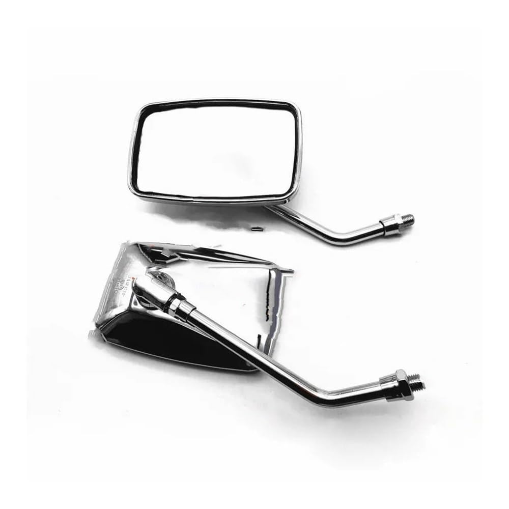 1 Paar 10MM Universal Motorrad Rückansicht Spiegel Gewinde Rechteck Rearview Außenspiegel Für Motorrad Roller ATV(Type D) von Hjiaodq