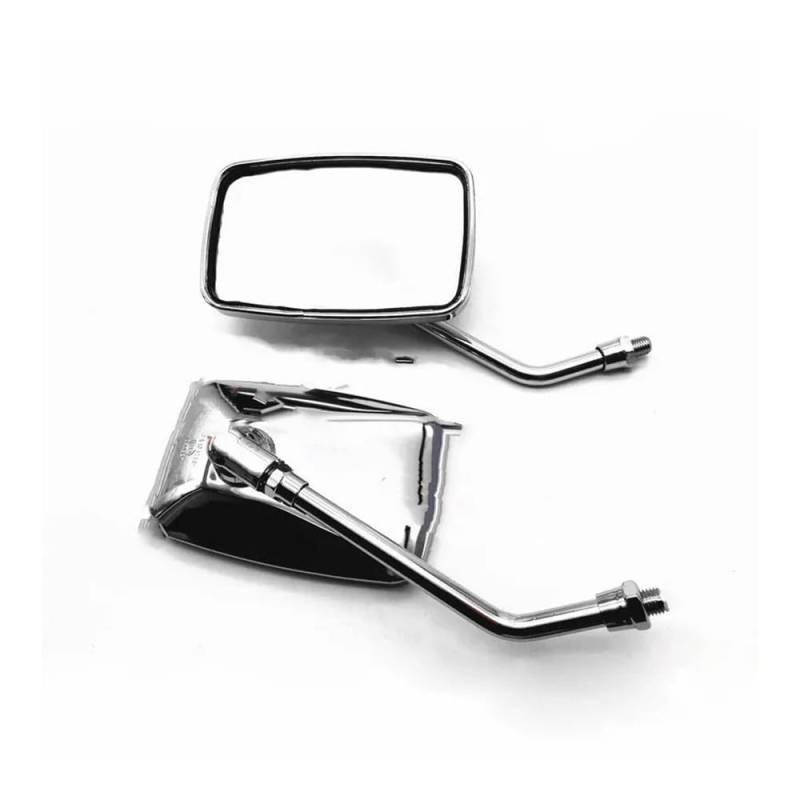 1 Paar 10MM Universal Motorrad Rückansicht Spiegel Gewinde Rechteck Rearview Außenspiegel Für Motorrad Roller ATV(Type D) von Hjiaodq