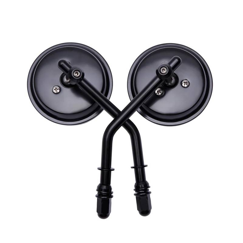 8mm Motorrad Runde Rearview Außenspiegel Motorrad Zubehör Für Sportster Für Dyna XL883 1200 Road King Für Softail(Black) von Hjiaodq