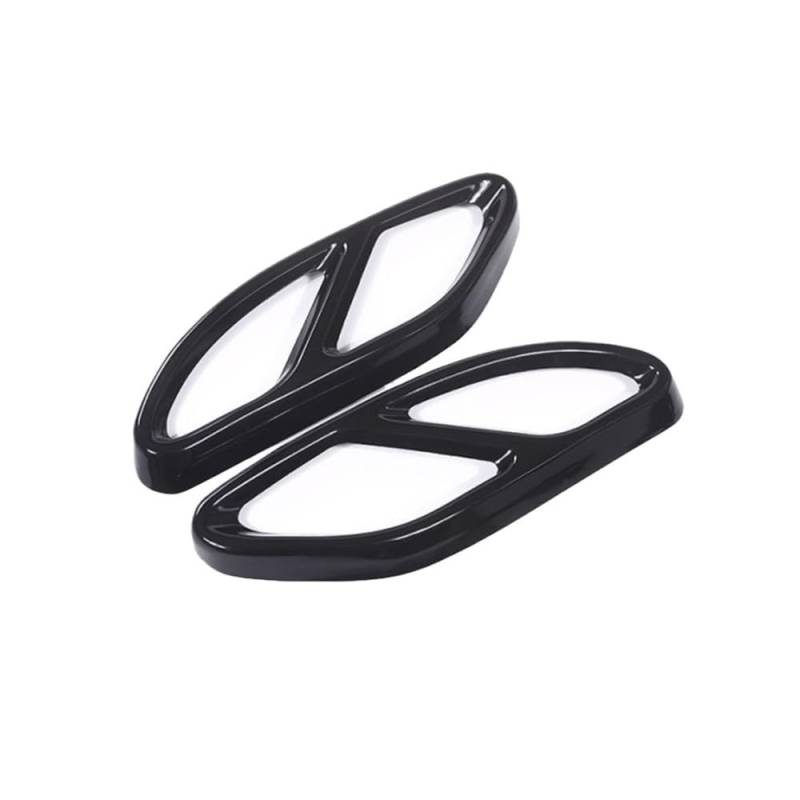 Endrohrblenden Blende Für C Klasse Für W205 2015-21 Auto Hinten Auspuff Rohr Schwanz Abdeckung Trim Rahmen(Type b) von Hjiaodq