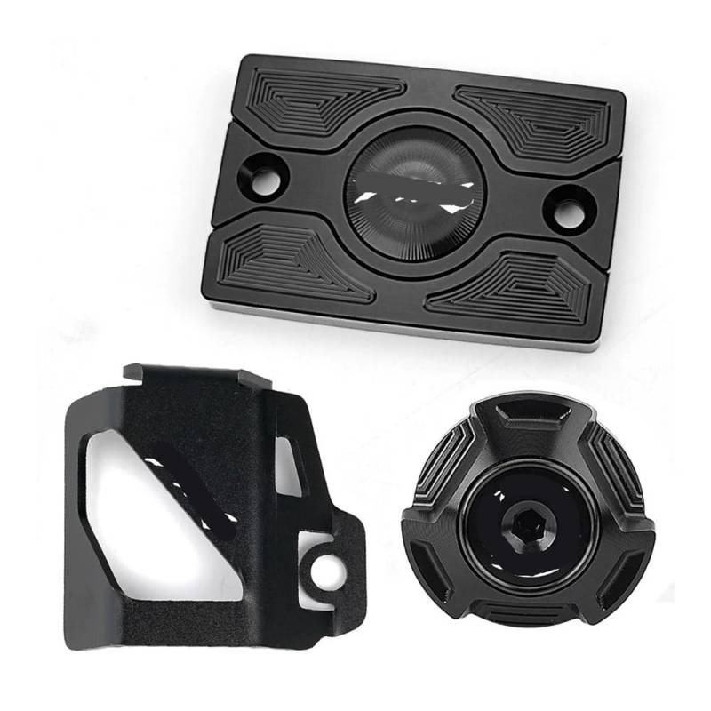 Hinten Schutzabdeckung Für FZ-6 Für FZ6 Für ZF6N Für FZ6R Für FZ6S Motorrad CNC Front Brem Sflüssig Keitsbe Hälter Abdeckung Schutzfolie Motoröl-Einfüll Deckel(Black) von Hjiaodq