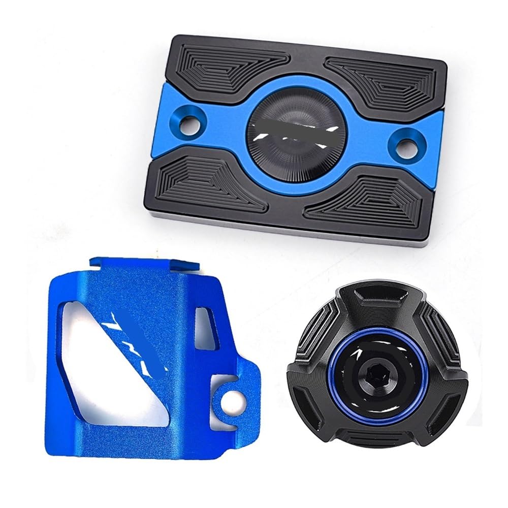 Hinten Schutzabdeckung Für FZ-6 Für FZ6 Für ZF6N Für FZ6R Für FZ6S Motorrad CNC Front Brem Sflüssig Keitsbe Hälter Abdeckung Schutzfolie Motoröl-Einfüll Deckel(Blue) von Hjiaodq