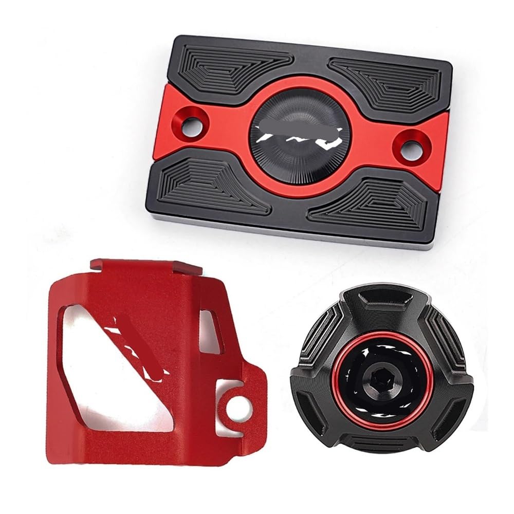Hinten Schutzabdeckung Für FZ-6 Für FZ6 Für ZF6N Für FZ6R Für FZ6S Motorrad CNC Front Brem Sflüssig Keitsbe Hälter Abdeckung Schutzfolie Motoröl-Einfüll Deckel(Red) von Hjiaodq