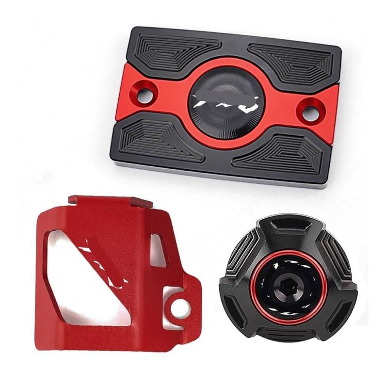 Hinten Schutzabdeckung Für FZ-6 Für FZ6 Für ZF6N Für FZ6R Für FZ6S Motorrad CNC Front Brem Sflüssig Keitsbe Hälter Abdeckung Schutzfolie Motoröl-Einfüll Deckel(Red) von Hjiaodq