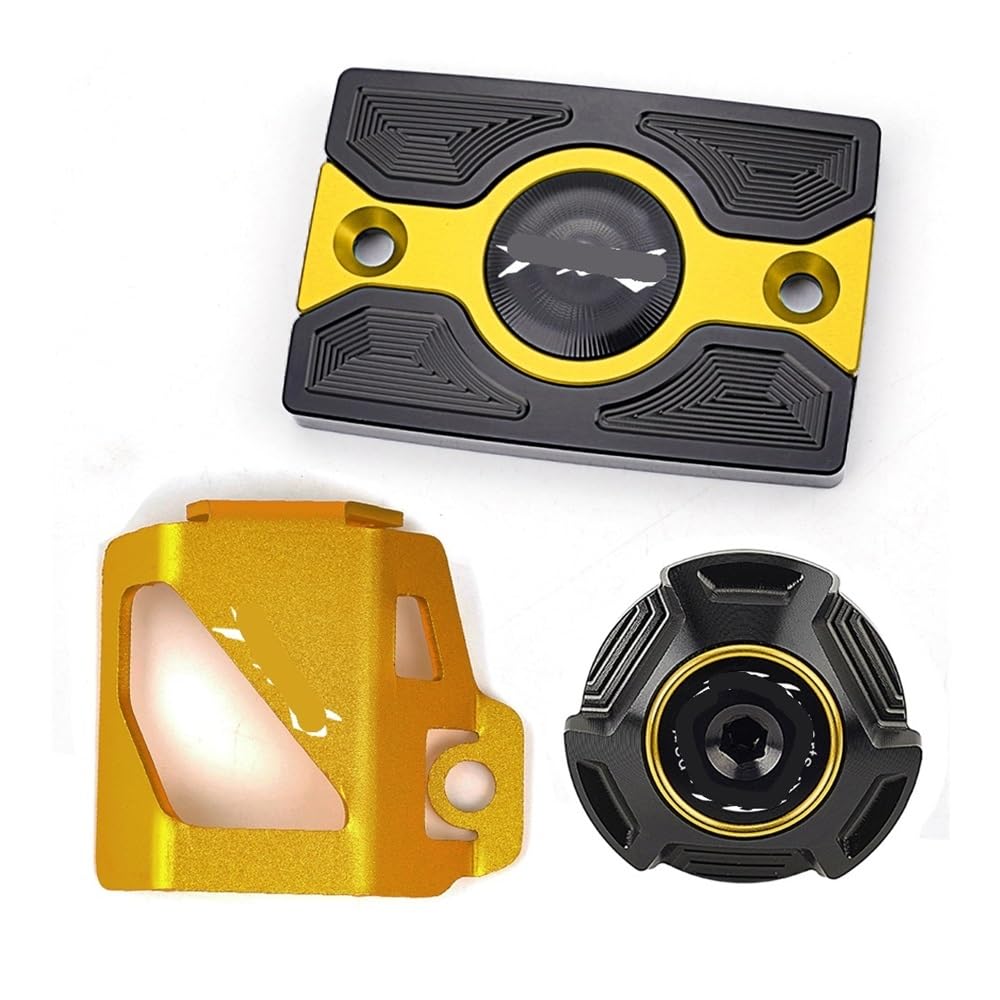Hinten Schutzabdeckung Für FZ-6 Für FZ6 Für ZF6N Für FZ6R Für FZ6S Motorrad CNC Front Brem Sflüssig Keitsbe Hälter Abdeckung Schutzfolie Motoröl-Einfüll Deckel(YELLOW) von Hjiaodq