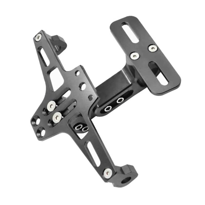 Nummernschildhalterung Aluminium Motorrad Nummernschild Motorrad Hinten Kennzeichen Rahmen Halter Rahmen Kennzeichen Halterung(Titanium Color) von Hjiaodq