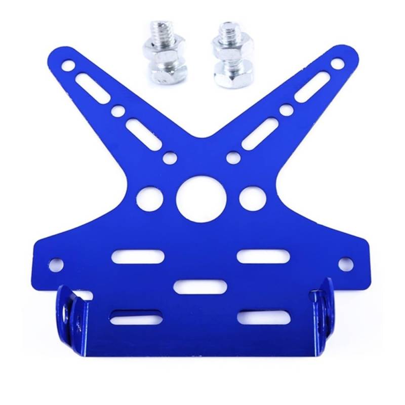 Nummernschildhalterung Aluminiumlegierung Motorrad Hinterer Kennzeichenrahmen Motorrad Roller Kennzeichenhalter(2PCS Blue) von Hjiaodq
