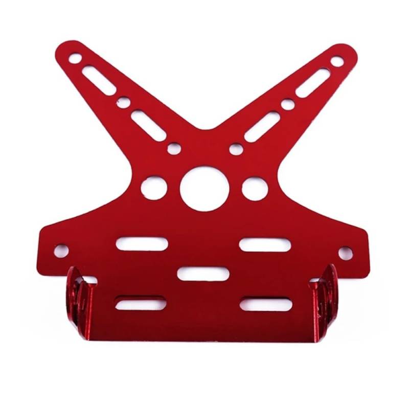 Nummernschildhalterung Aluminiumlegierung Motorrad Hinterer Kennzeichenrahmen Motorrad Roller Kennzeichenhalter(2PCS Red) von Hjiaodq