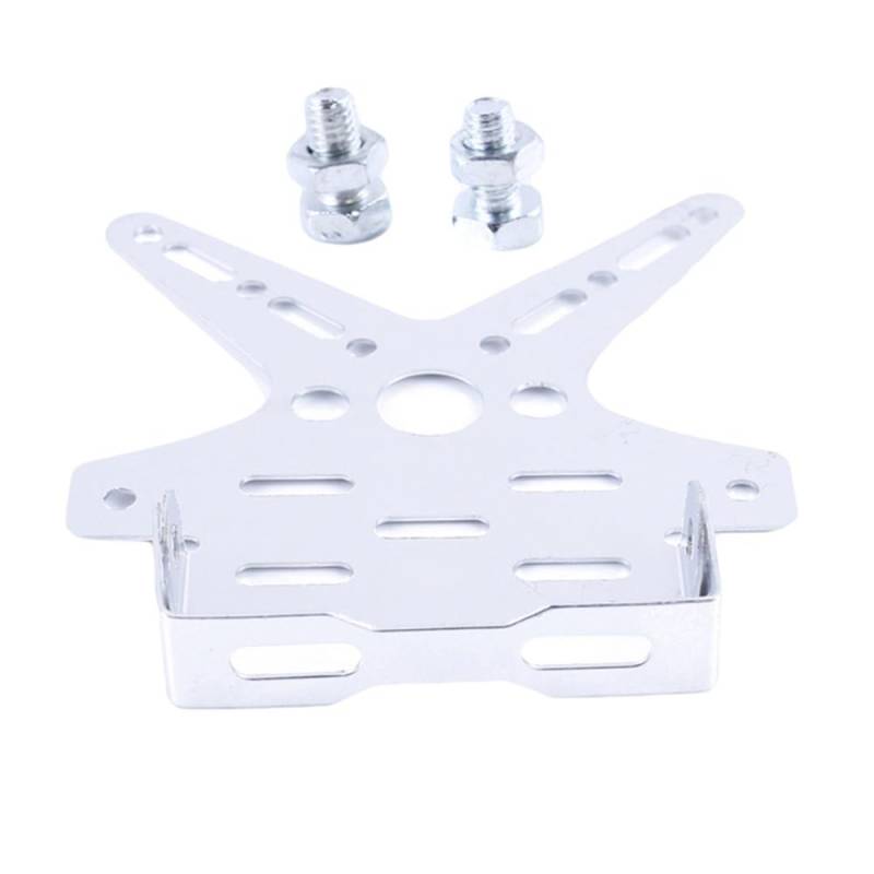 Nummernschildhalterung Aluminiumlegierung Motorrad Hinterer Kennzeichenrahmen Motorrad Roller Kennzeichenhalter(White) von Hjiaodq