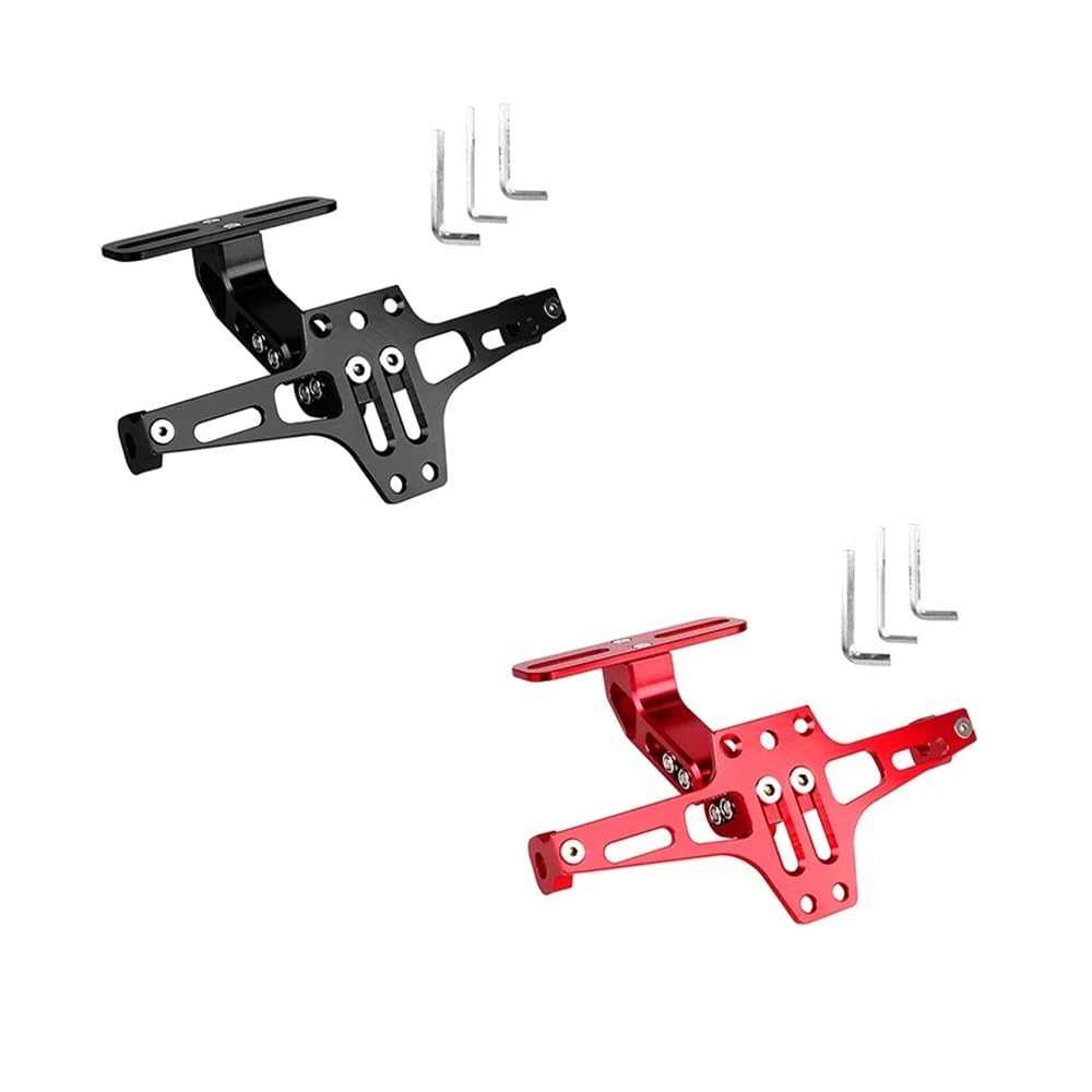 Nummernschildhalterung Aluminiumlegierung Verstellbar Motorrad Zubehör Heckhalterung Rahmen Kit Hinterer Kennzeichenhalter(Type n) von Hjiaodq